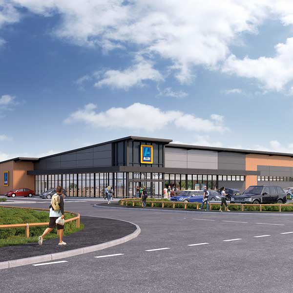 Planning consents received for 2 new Aldi Stores