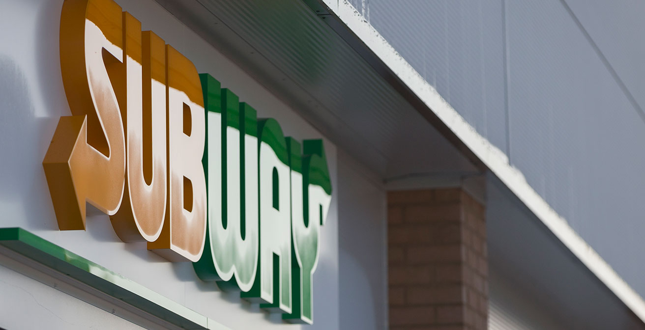 A look at the Subway sign within the St Neots Development - Quora Developments